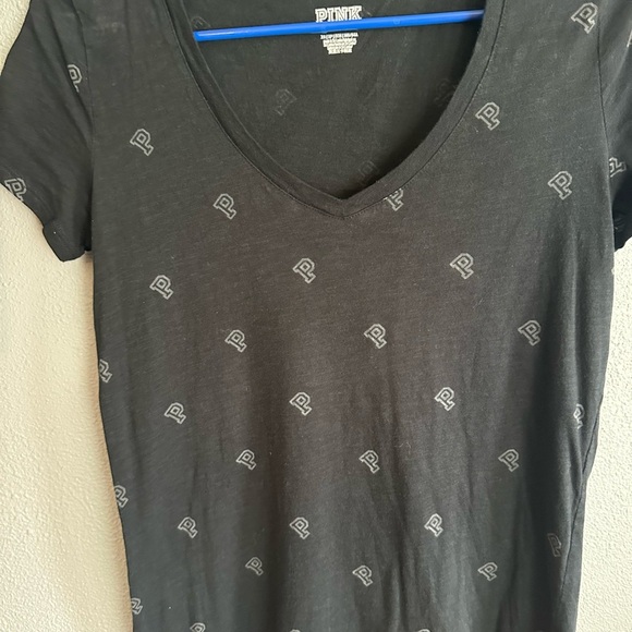 PINK Victoria's Secret Black Fitted Short Sleeve Tee - Picture 2 of 6